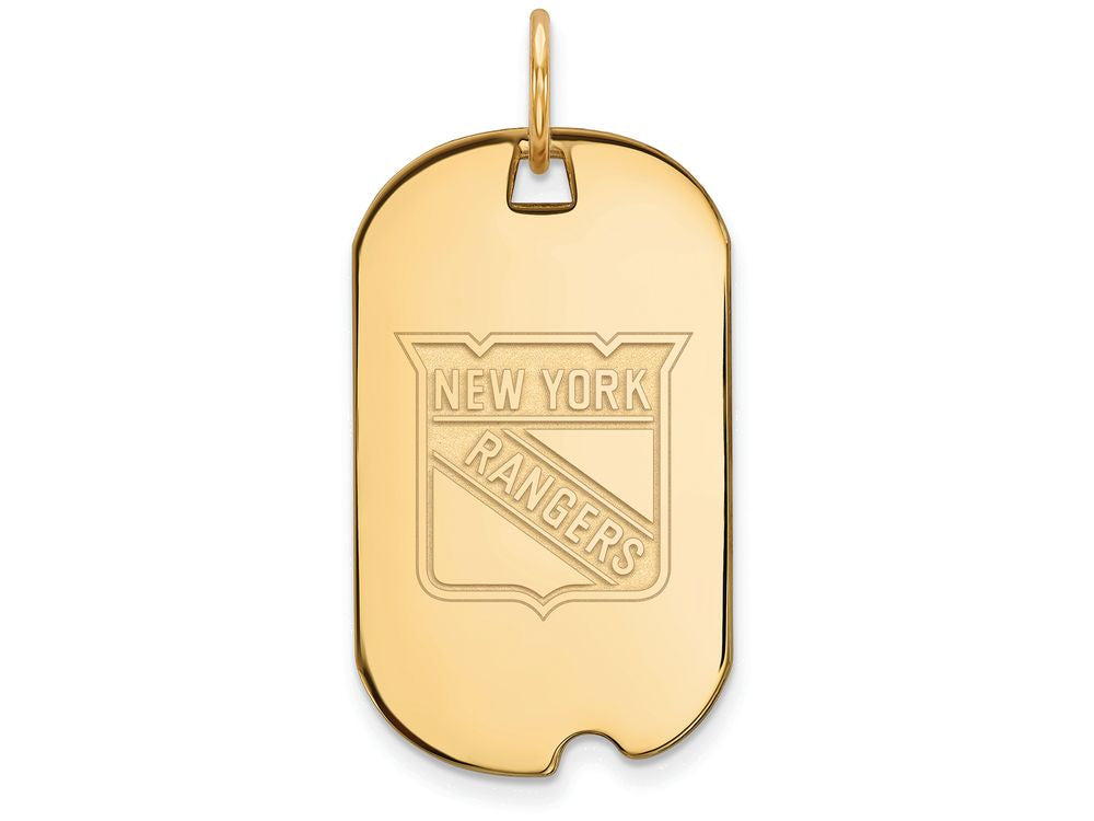 Logoart Sterling Silver Gp New York Rangers Small Dog Tag Pendant Necklace