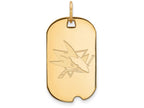 Logoart Sterling Silver Gp San Jose Sharks Small Dog Tag Pendant Necklace