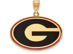 Logoart Sterling Silver Gp University Of Georgia Large Enamel Pendant