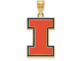 Logoart Sterling Silver Gp University Of Illinois Large Enamel Pendant