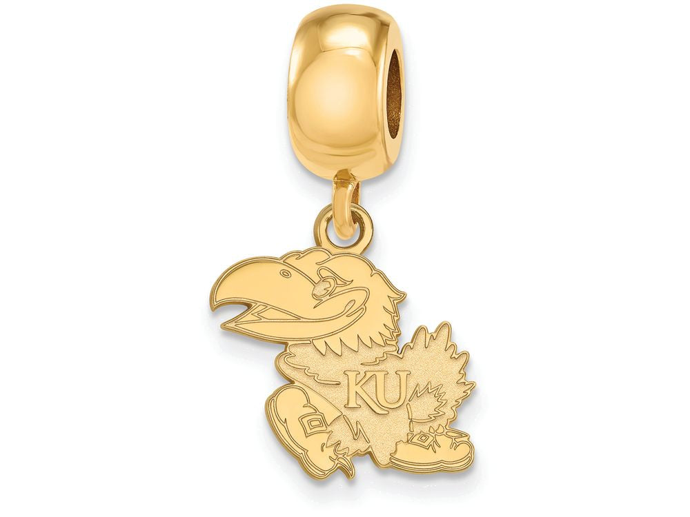 Logoart Sterling Silver Gp University Of Kansas Small Dangle Bead