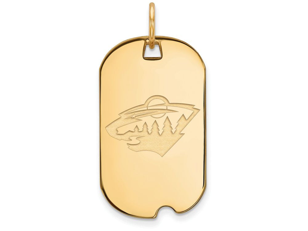 Logoart Sterling Silver Gp Minnesota Wild Small Dog Tag Pendant Necklace