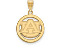 Logoart Sterling Silver Gp Auburn University Medium Pendant In Circle