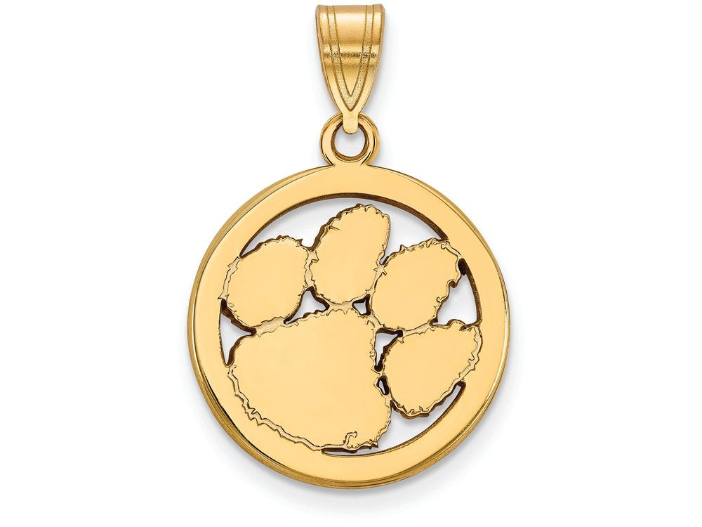 Logoart Sterling Silver Gp Clemson University Med Pendant In Circle