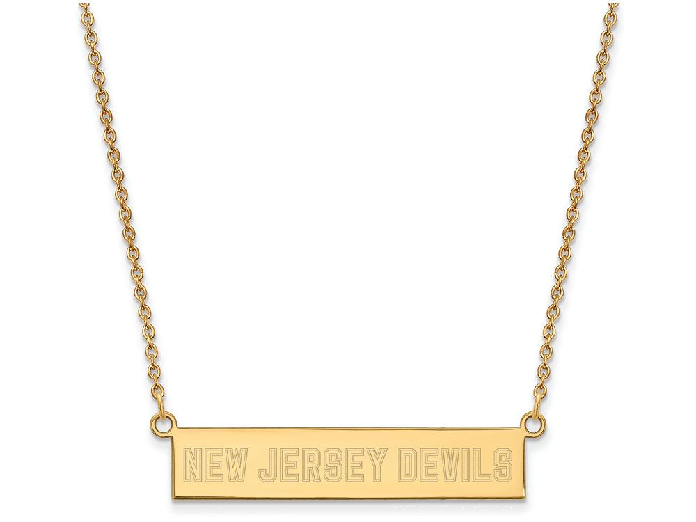 Logoart Sterling Silver Gp New Jersey Devils Small Bar Necklace