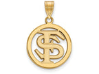 Logoart Sterling Silver Gp Florida State University Medium Pendant In Cir