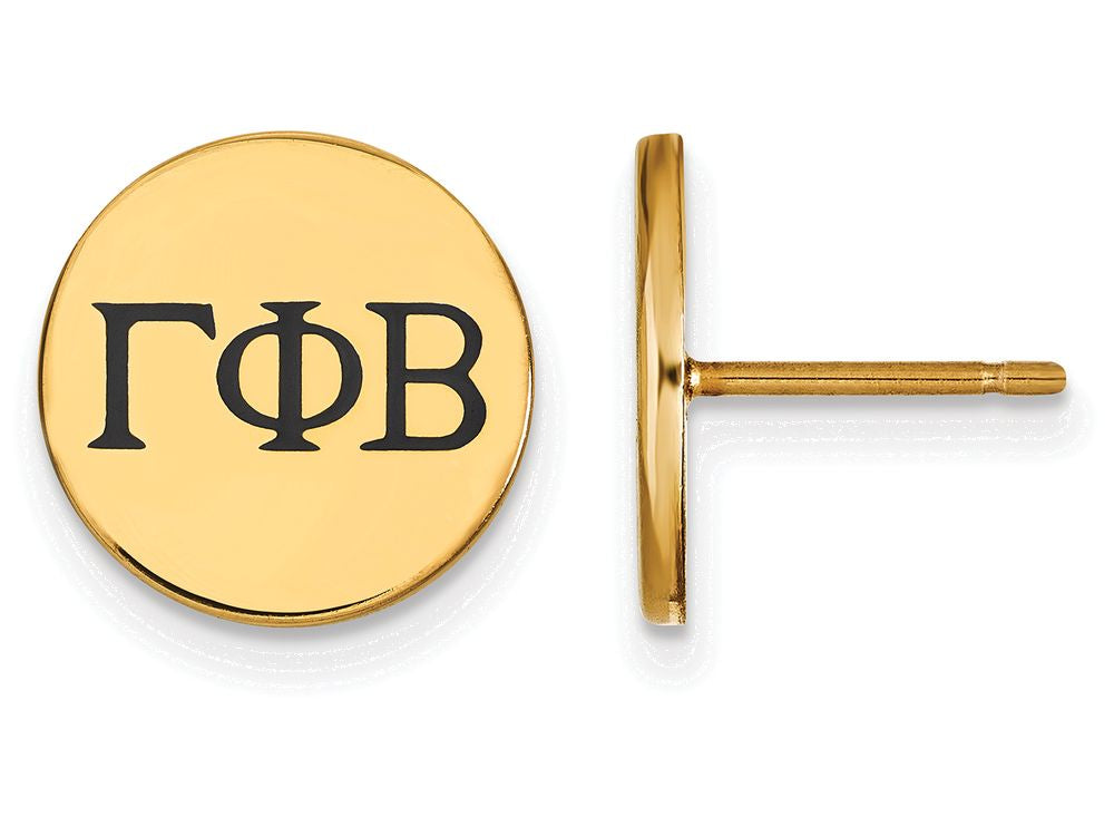 Logoart Sterling Silver Gp Gamma Phi Beta Enameled Post Earrings