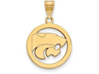 Logoart Sterling Silver Gp Kansas State University Med Pendant In Circle