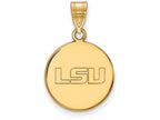 Logoart Sterling Silver Gp Louisiana State University Medium Disc Pendant
