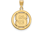 Logoart Sterling Silver Gp North Carolina State U Small Pendant In Circle