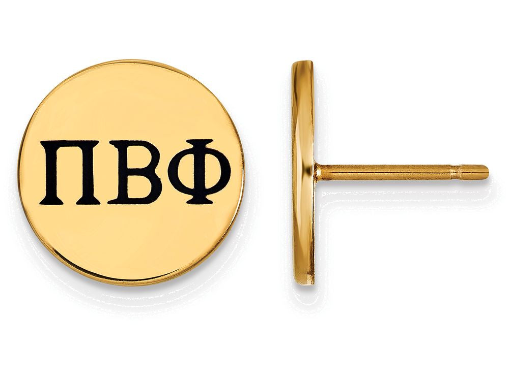 Logoart Sterling Silver Gp Pi Beta Phi Enameled Post Earrings