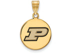 Logoart Sterling Silver Gp Purdue Medium Enamel Disc Pendant