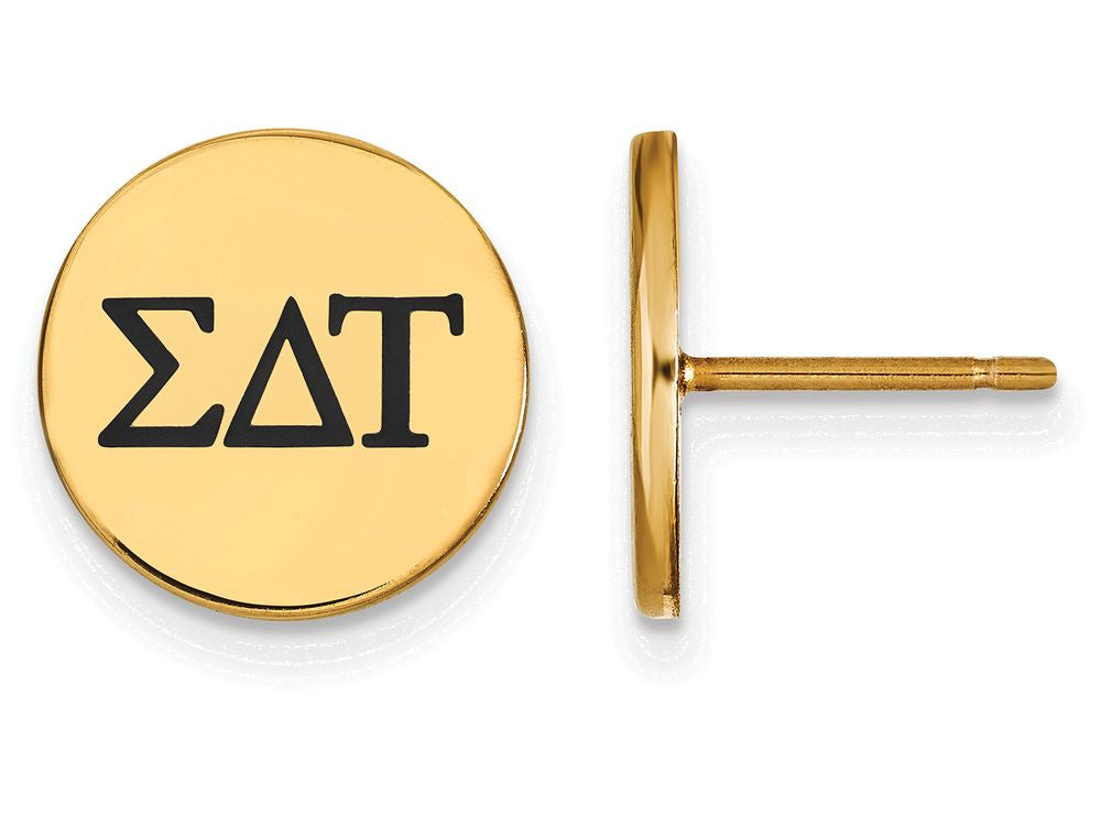 Logoart Sterling Silver Gp Sigma Delta Tau Enameled Post Earrings