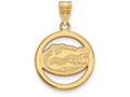 Logoart Sterling Silver Gp University Of Florida Med Pendant In Circle