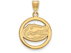 Logoart Sterling Silver Gp University Of Florida Med Pendant In Circle