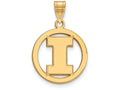 Logoart Sterling Silver Gp University Of Illinois Med Pendant In Circle