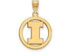 Logoart Sterling Silver Gp University Of Illinois Med Pendant In Circle