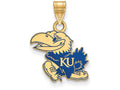 Logoart Sterling Silver Gp The University Of Kansas Medium Enamel Pendant