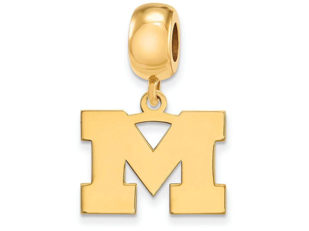 Logoart Sterling Silver Gp Michigan (univ Of) Small Dangle Bead