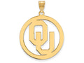 Logoart Sterling Silver Gp University Of Oklahoma Extra Large  Pendant In Circle