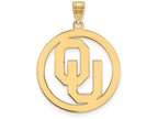 Logoart Sterling Silver Gp University Of Oklahoma Extra Large  Pendant In Circle
