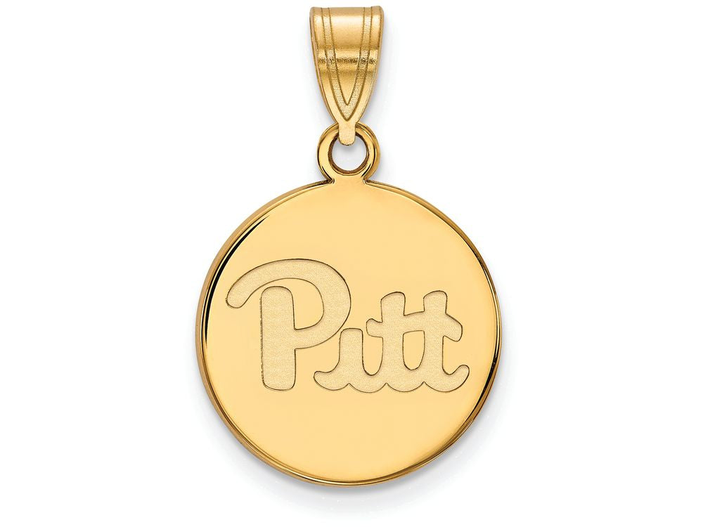 Logoart Sterling Silver Gp University Of Pittsburgh Medium Disc Pendant