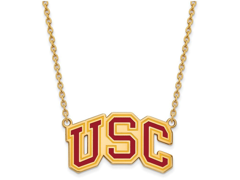 Logoart Sterling Silver Gp University Of Southern California Large Pendant Necklace