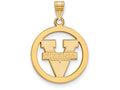 Logoart Sterling Silver Gp University Of Virginia Small Pendant In Circle