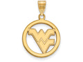 Logoart Sterling Silver Gp West Virginia University Med Pendant In Circle
