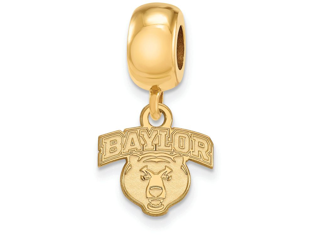 Logoart Sterling Silver Gp Baylor University Extra Small Dangle Bead Charm