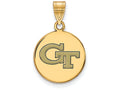 Logoart Sterling Silver Gp Georgia Institute Of Tech Med Enamel Disc Pendant