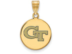 Logoart Sterling Silver Gp Georgia Institute Of Tech Med Enamel Disc Pendant