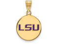 Logoart Sterling Silver Gp Louisiana State U Medium Enamel Disc Pendant