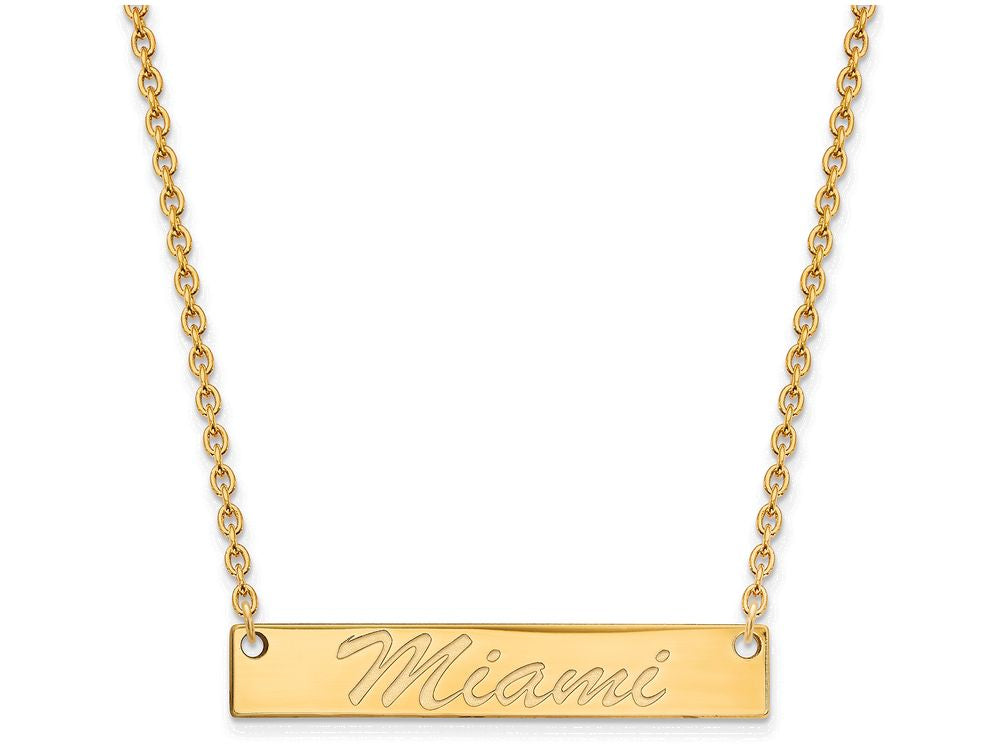 Logoart Sterling Silver Gp Miami University Bar Necklace