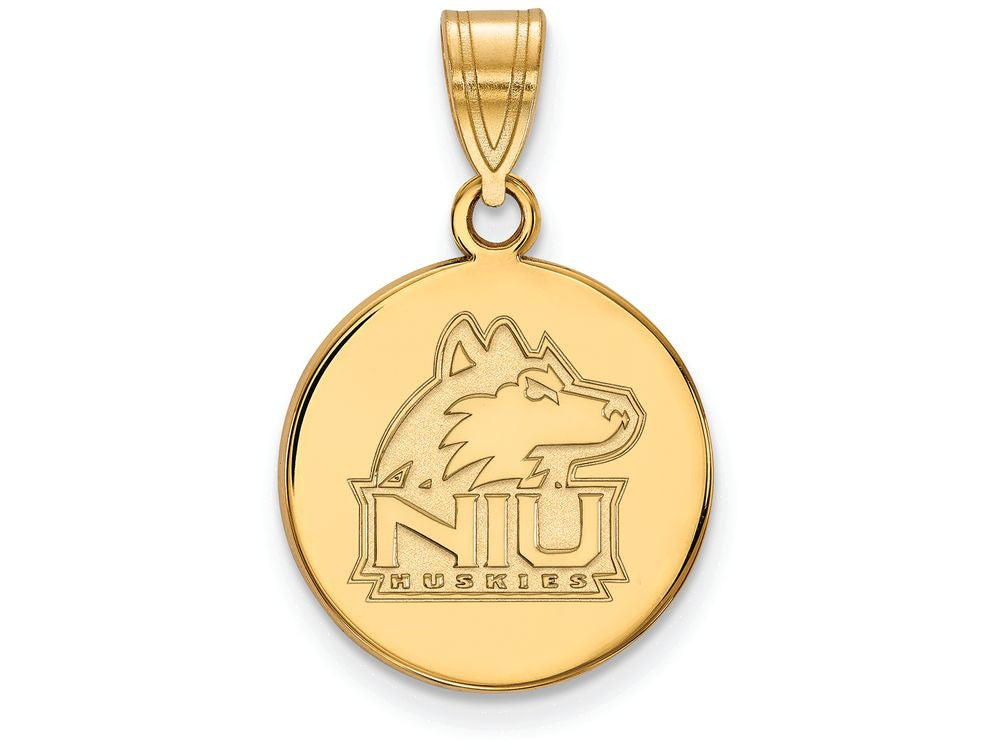 Logoart Sterling Silver Gp Northern Illinois University Medium Disc Pendant