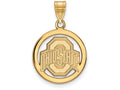 Logoart Sterling Silver Gp Ohio State University Med Pendant In Circle