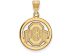 Logoart Sterling Silver Gp Ohio State University Med Pendant In Circle