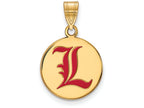 Logoart Sterling Silver Gp U Of Louisville Medium Enamel Disc Pendant