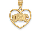 Logoart Sterling Silver Gp University Of Southern California Pendant In Heart