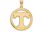 Logoart Sterling Silver Gp University Of Tennessee Extra Large  Pendant In Circle