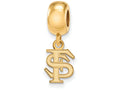 Logoart Sterling Silver Gp Florida State University Extra Small Dangle Bead Charm