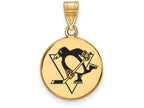 Sterling Silver Gp Nhl Logoart Pittsburgh Penguins Med Enamel Disc Pendant