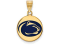 Logoart Sterling Silver Gp Penn State U Medium Enamel Disc Pendant