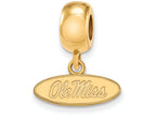 Logoart Sterling Silver Gp University Of Mississippi Extra Small Dangle Bead Charm