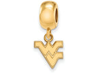Logoart Sterling Silver Gp West Virginia University Extra Small Dangle Bead Charm