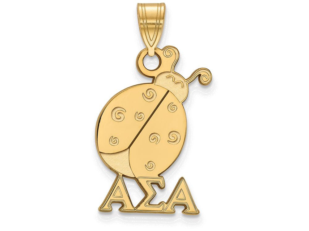 Logoart Sterling Silver Gp Alpha Sigma Alpha Medium Pendant