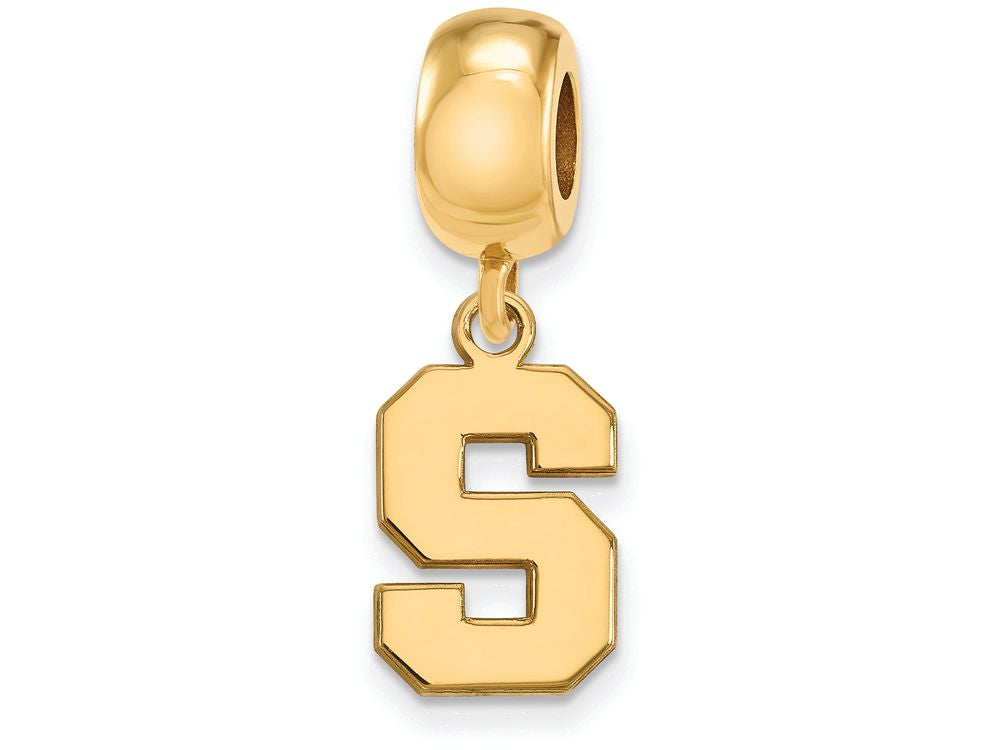 Logoart Sterling Silver Gp Michigan State University Small Dangle Bead