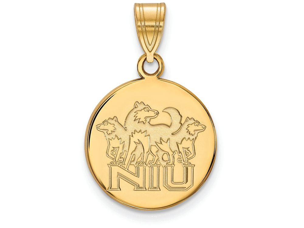 Logoart Sterling Silver Gp Northern Illinois University Medium Disc Pendant