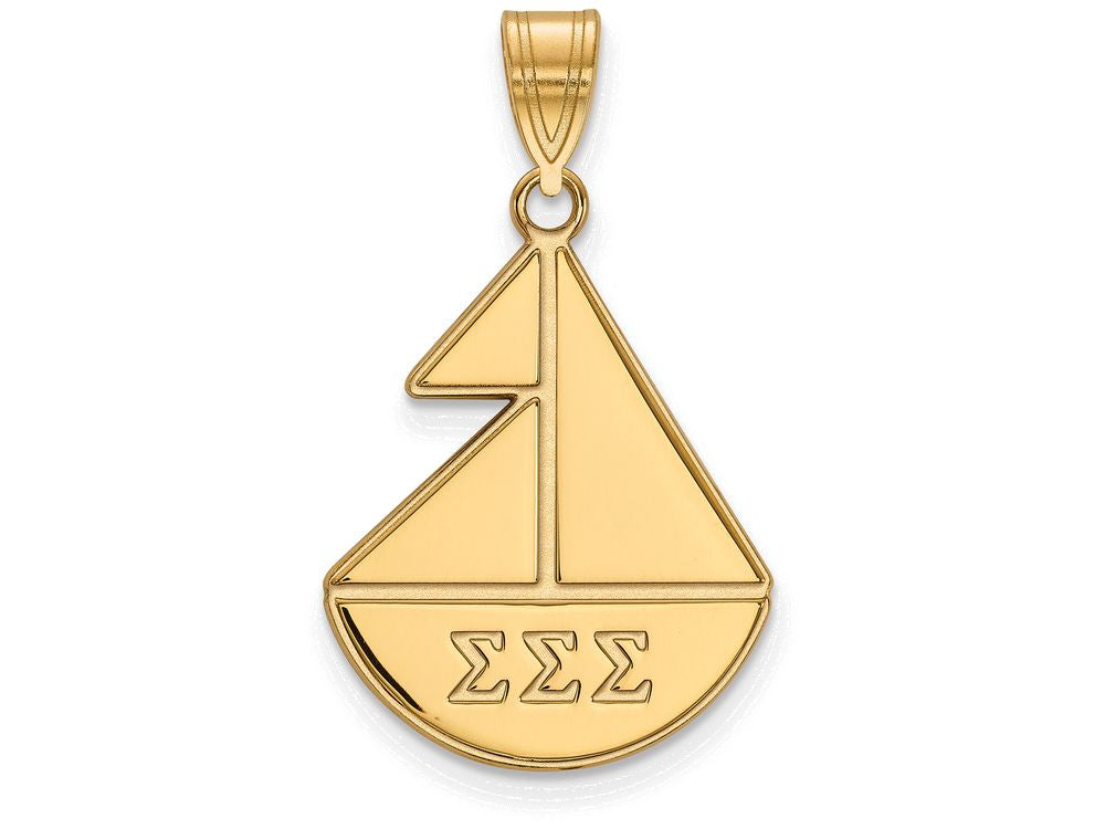 Logoart Sterling Silver Gp Sigma Sigma Sigma Medium Pendant