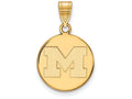Logoart Sterling Silver Gp Michigan (univ Of) Medium Disc Pendant